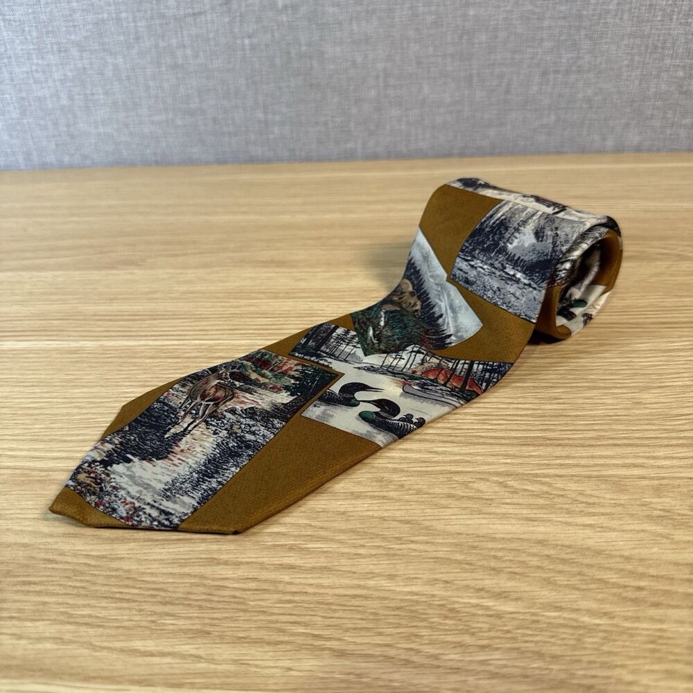 Vtg 80s Colori by Gulins Silk Necktie Mallard Duck Wildlife Hunting Sportman Lot